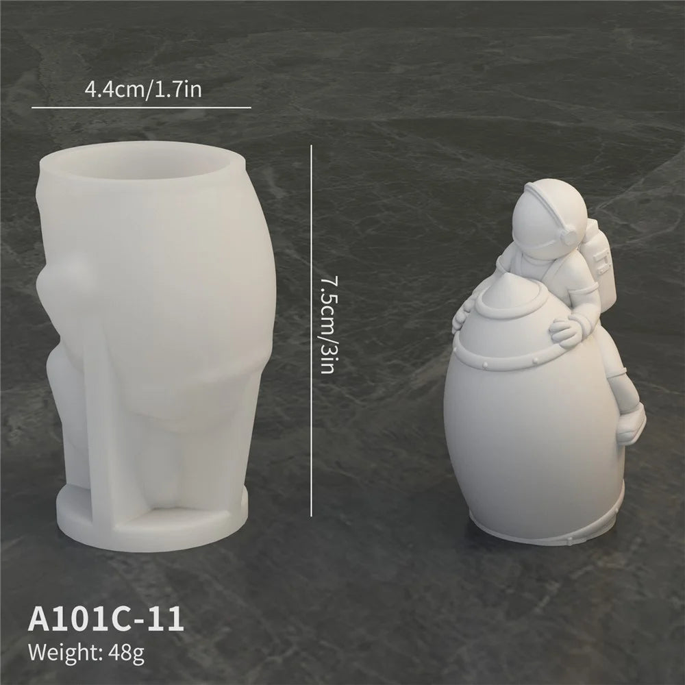 A101C-11 Astronaut Rocket Shape DIY Silicone Fondant Mold Cake Decorating Tool (BPA Free, No FDA) - 2