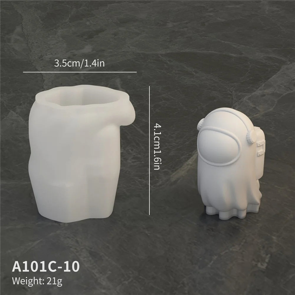 A101C-10 Space Ghost Shape DIY Silicone Fondant Mold Cake Decorating Tool (BPA Free, No FDA) - 2