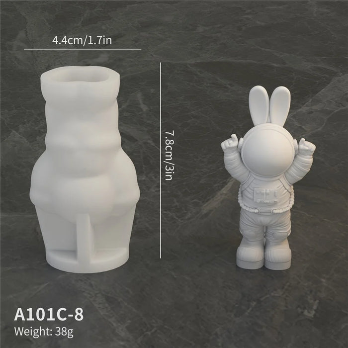 A101C- 8 Space Rabbit Shape DIY Silicone Fondant Mold Cake Decorating Tool (BPA Free, No FDA) - 2