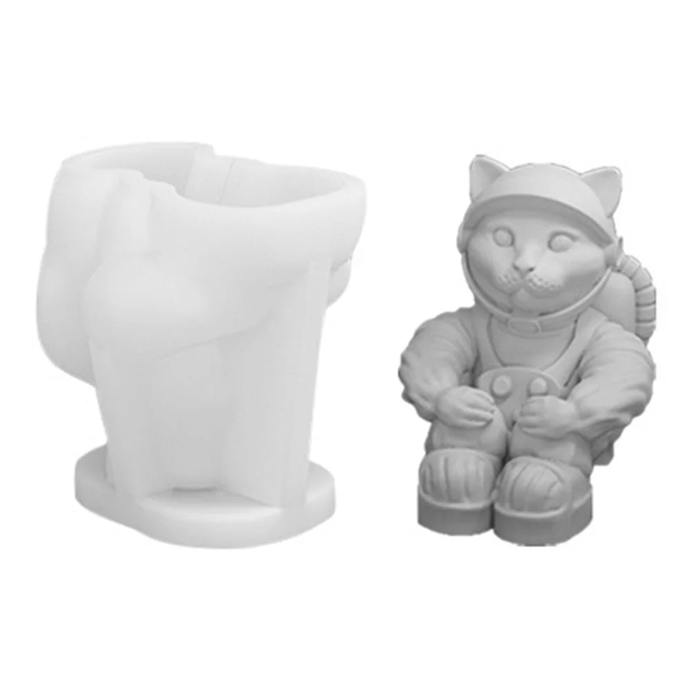 A101C-7 Space Cat Shape DIY Silicone Fondant Mold Cake Decorating Tool (BPA Free, No FDA) - 1