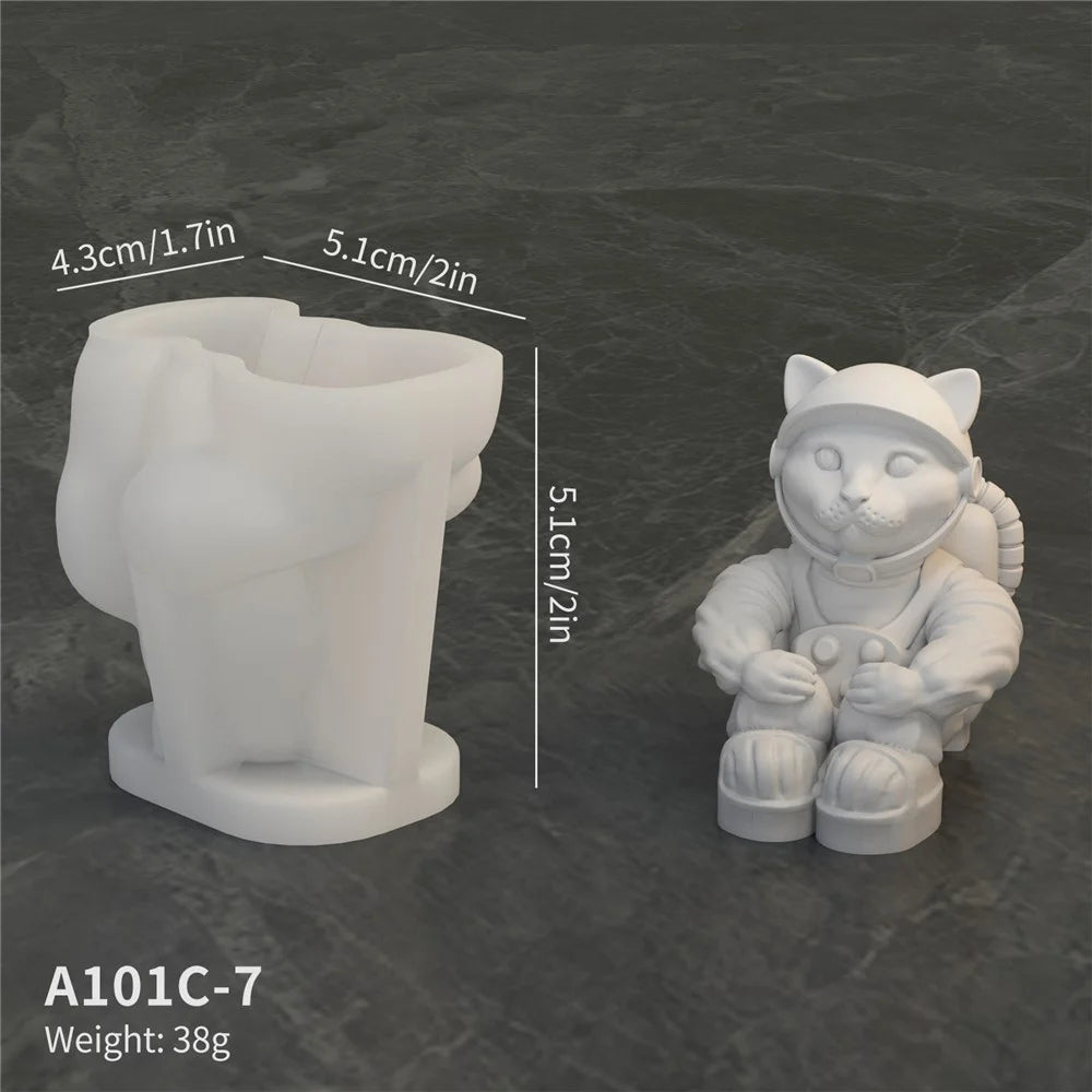 A101C-7 Space Cat Shape DIY Silicone Fondant Mold Cake Decorating Tool (BPA Free, No FDA) - 2