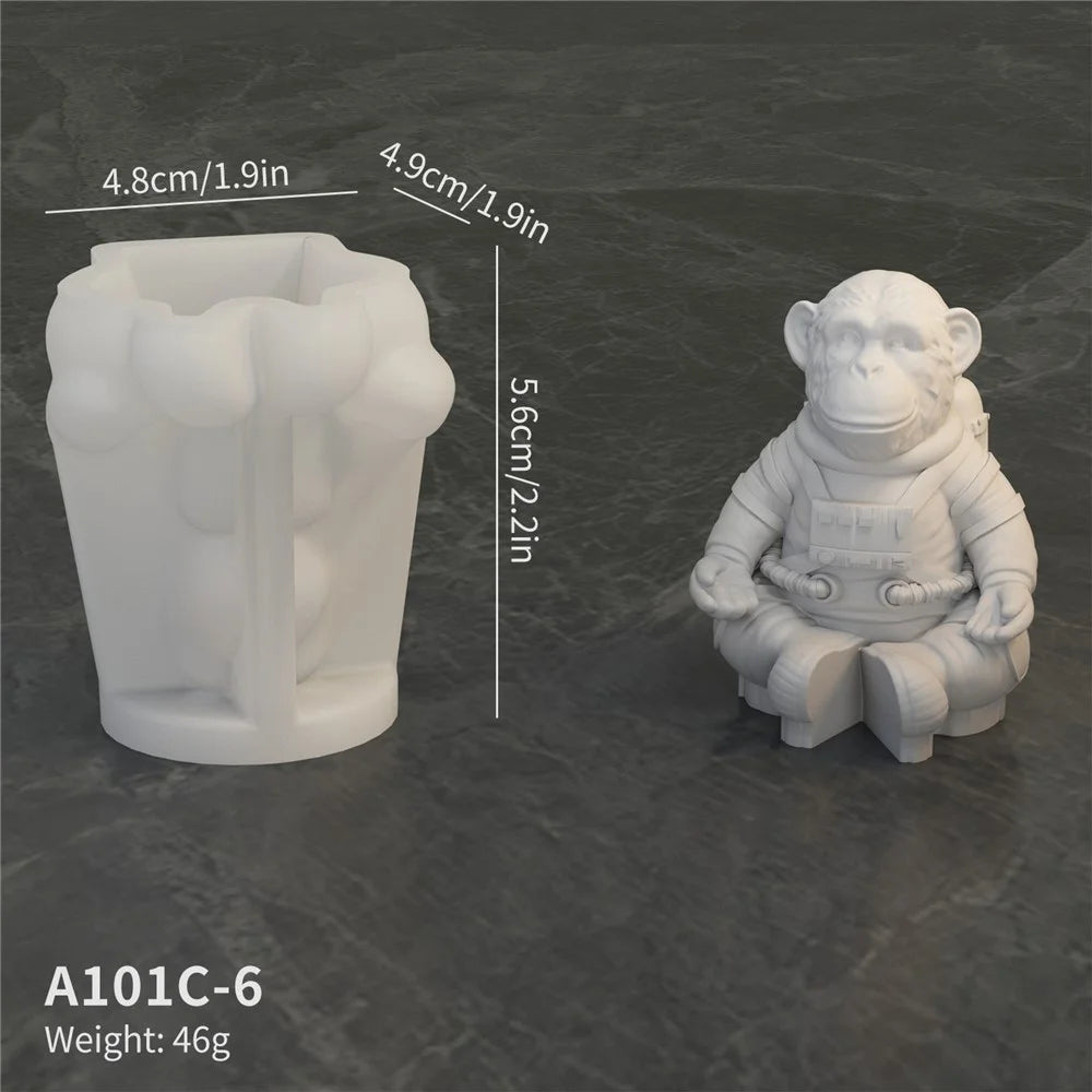 A101C-6 Space Monkey Shape DIY Silicone Fondant Mold Cake Decorating Tool (BPA Free, No FDA) - 2