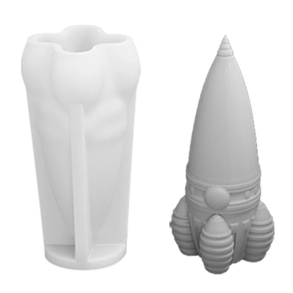 A101C-2 High Rocket Shape Fondant Mold Space Theme Silicone DIY Cake Decorating Tool (BPA Free, No FDA) - 1
