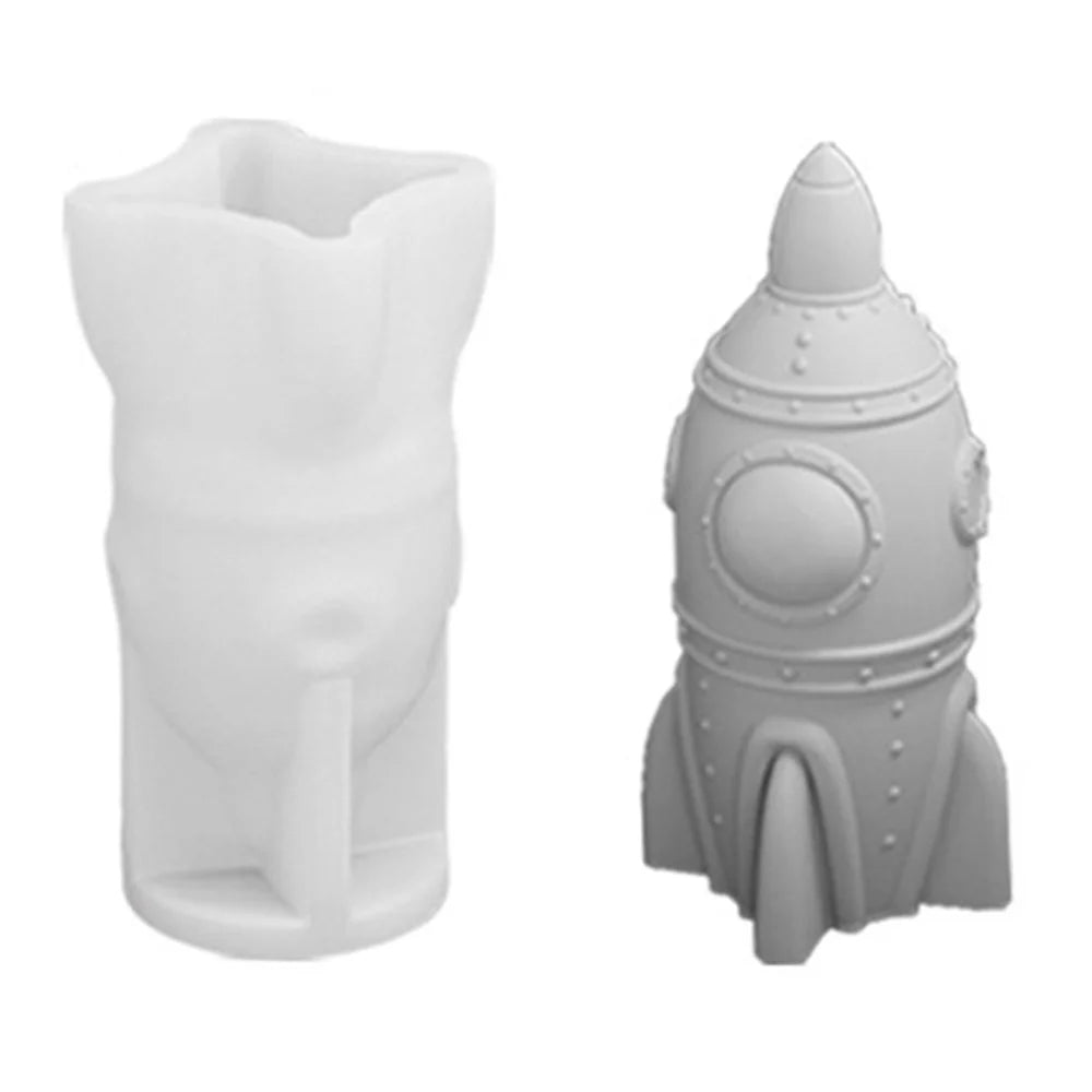 A101C-3 Medium Rocket Shape Fondant Mold Space Theme Silicone DIY Cake Decorating Tool (BPA Free, No FDA) - 1
