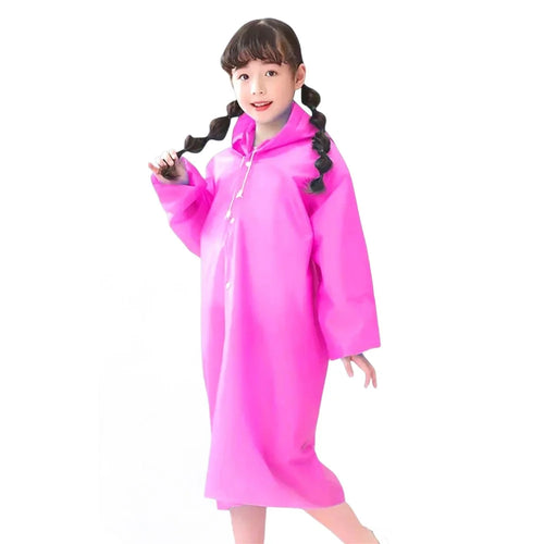 Outdoor Travel Kids EVA Raincoat Thicken Waterproof Children Poncho, 0.16mm Thickness - Pink - 1
