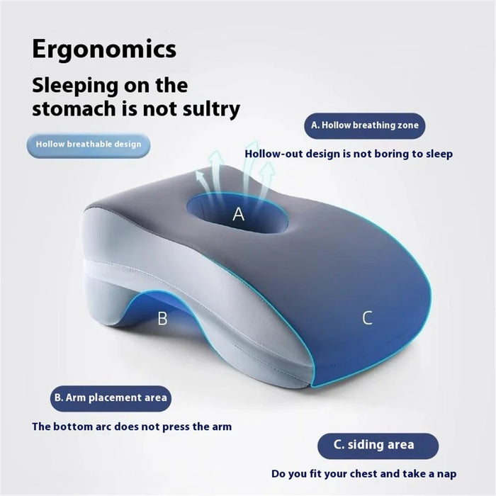 Soft Memory Foam Office Nap Pillow Sleeping Cushion with Breathable Hollow Design - Baby Blue - 3