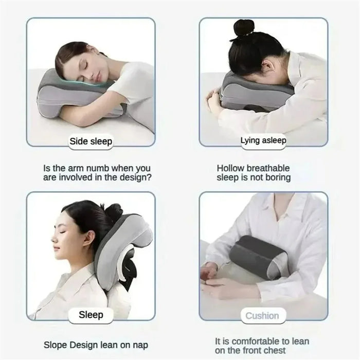 Soft Memory Foam Office Nap Pillow Sleeping Cushion with Breathable Hollow Design - Baby Blue - 6