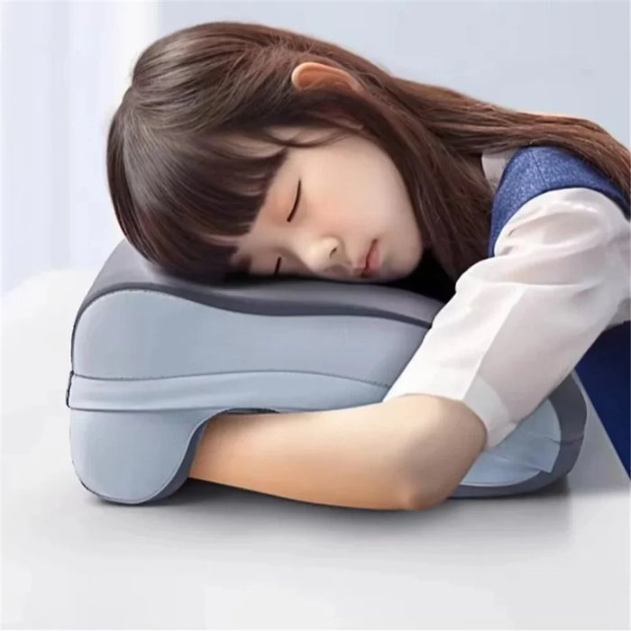 Soft Memory Foam Office Nap Pillow Sleeping Cushion with Breathable Hollow Design - Baby Blue - 7