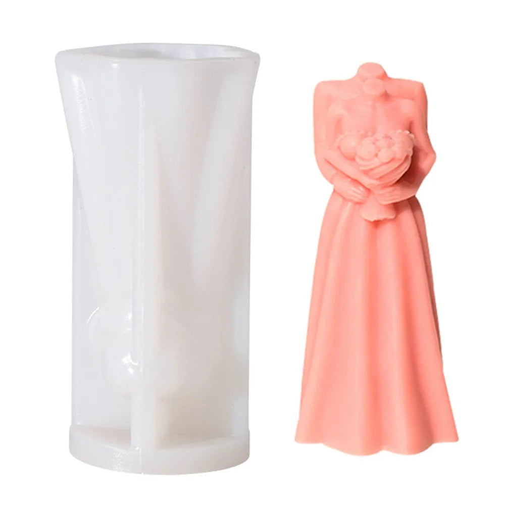 Silicone Candle Mold Couple Hugging Body Art Aromatherapy Candle Mould - 1