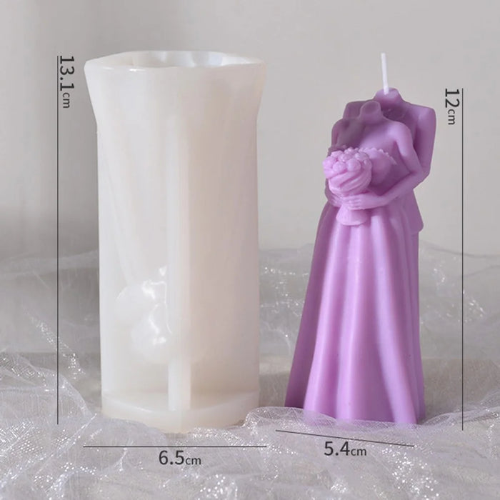 Silicone Candle Mold Couple Hugging Body Art Aromatherapy Candle Mould - 2