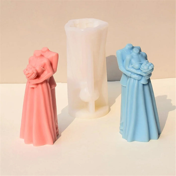 Silicone Candle Mold Couple Hugging Body Art Aromatherapy Candle Mould - 5
