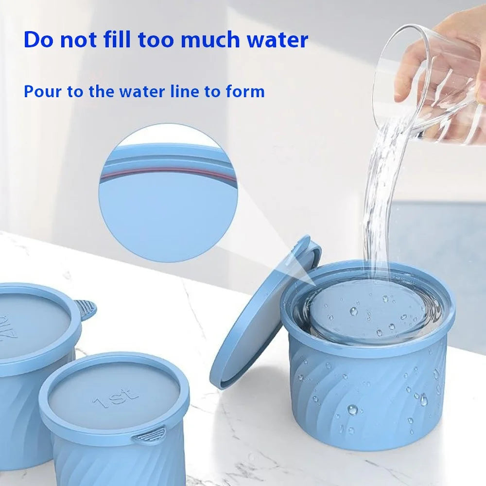 3Pcs / Set Food Grade Silicone Cylinder Ice Cube Mold with Lid for 24 / 30 / 40oz Stanley Cups (BPA Free, No FDA) - Blue - 7