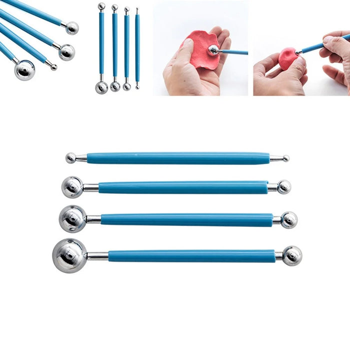 20122518 18PCS Pottery Tools Set Stone Plastic Clay Carving Knives Toys DIY Tools Dotting Pen - 5