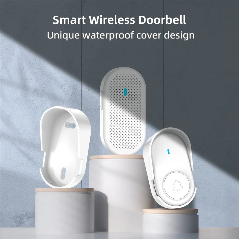 D11 320m Remote Door Chime Intelligent 433MHz Wireless Doorbell Home Welcome Doorbell, EU Plug - White - 2