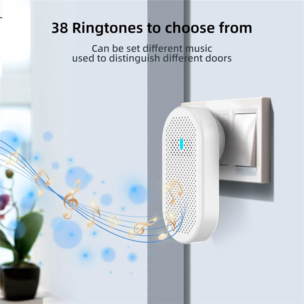 D11 320m Remote Door Chime Intelligent 433MHz Wireless Doorbell Home Welcome Doorbell, EU Plug - White - 3
