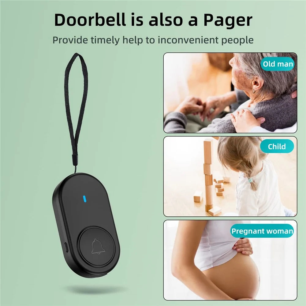 D10 Intelligent 433MHz Wireless Doorbell Home Welcome Doorbell 250m Remote Door Chime, EU Plug - Black - 7