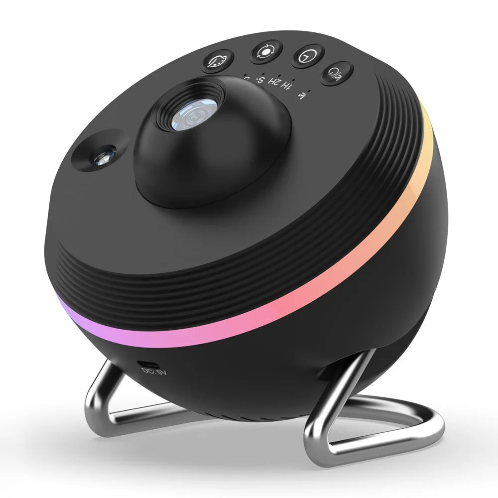 TKQ01 LED Projection Lamp 1 / 2H Timing Rotatable Space Ball Projector Meteor Galaxy Ceiling Night Light - Black - 1
