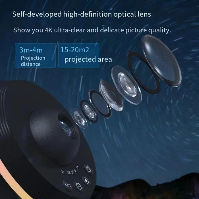 TKQ01 LED Projection Lamp 1 / 2H Timing Rotatable Space Ball Projector Meteor Galaxy Ceiling Night Light - Black - 6