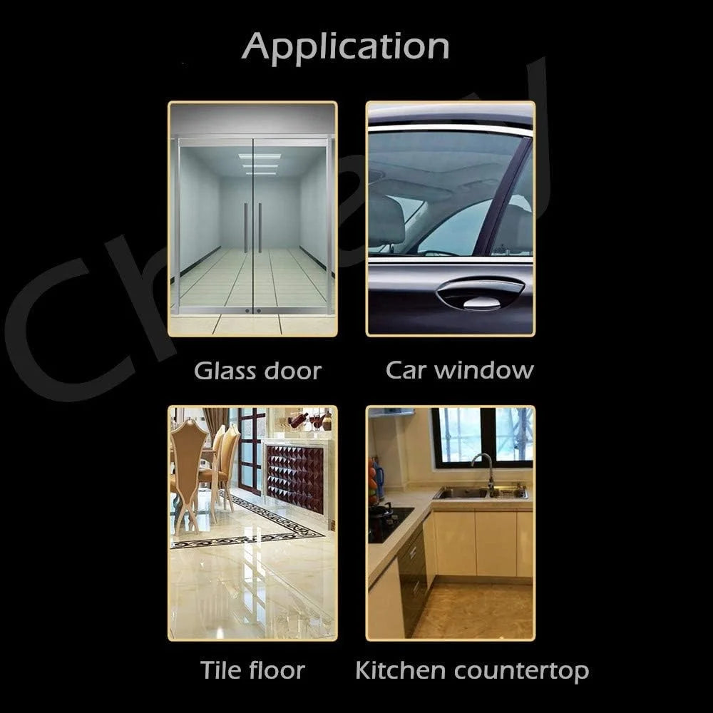 Stainless Steel Bathroom Glass Water Scraper Home Window Wiper Squeegee with Adhesive Hang Rack - 6
