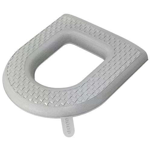 Household Thickened Toilet Mat Waterproof EVA Washable Toilet Seat Cover with Handle - Light Grey - 1
