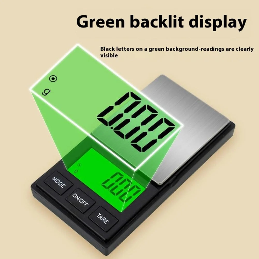 200g  /  0.01g 5 Units Portable Jewelry Scale Stainless Steel Small Electronic Digital Scale with 1g Calibration Weight - 2