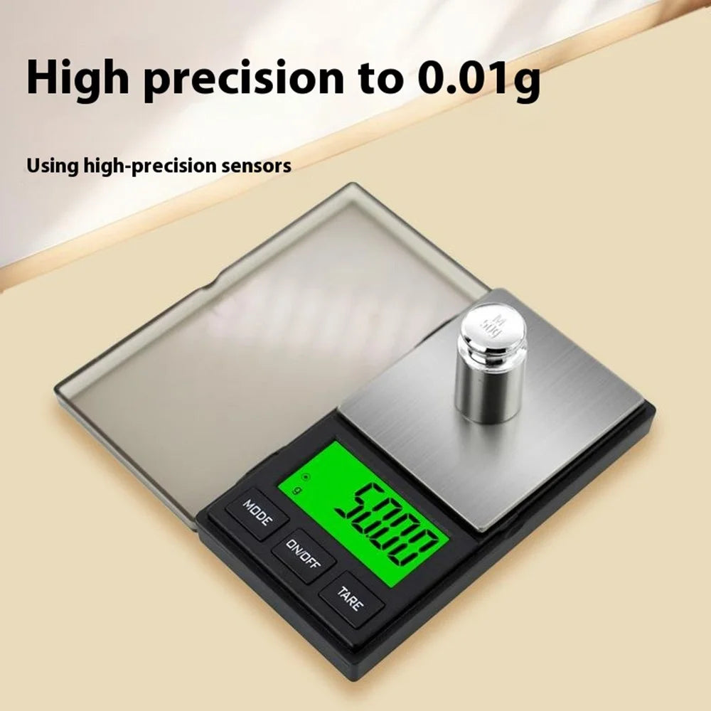 200g  /  0.01g 5 Units Portable Jewelry Scale Stainless Steel Small Electronic Digital Scale with 1g Calibration Weight - 3