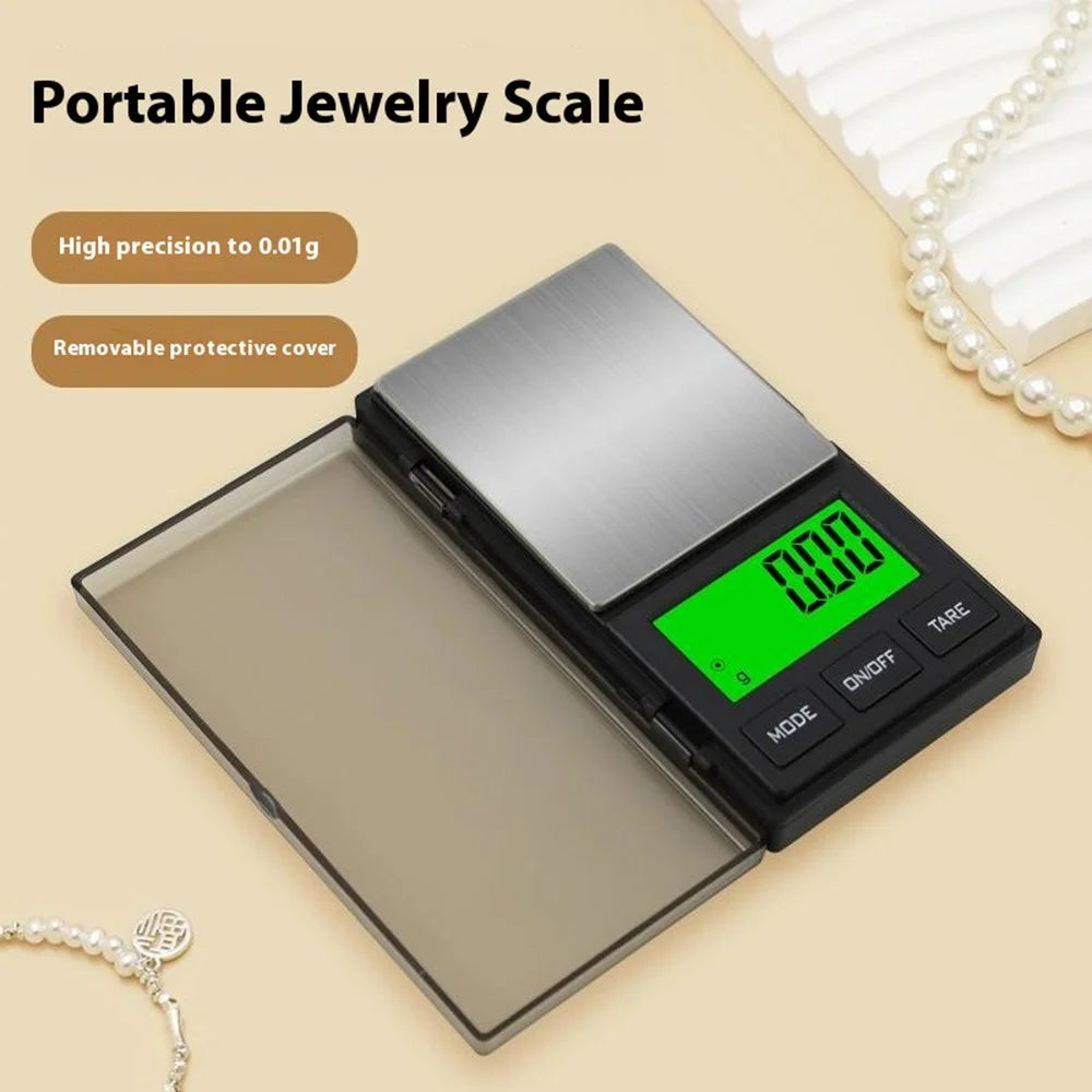 200g  /  0.01g 5 Units Portable Jewelry Scale Stainless Steel Small Electronic Digital Scale with 1g Calibration Weight - 4