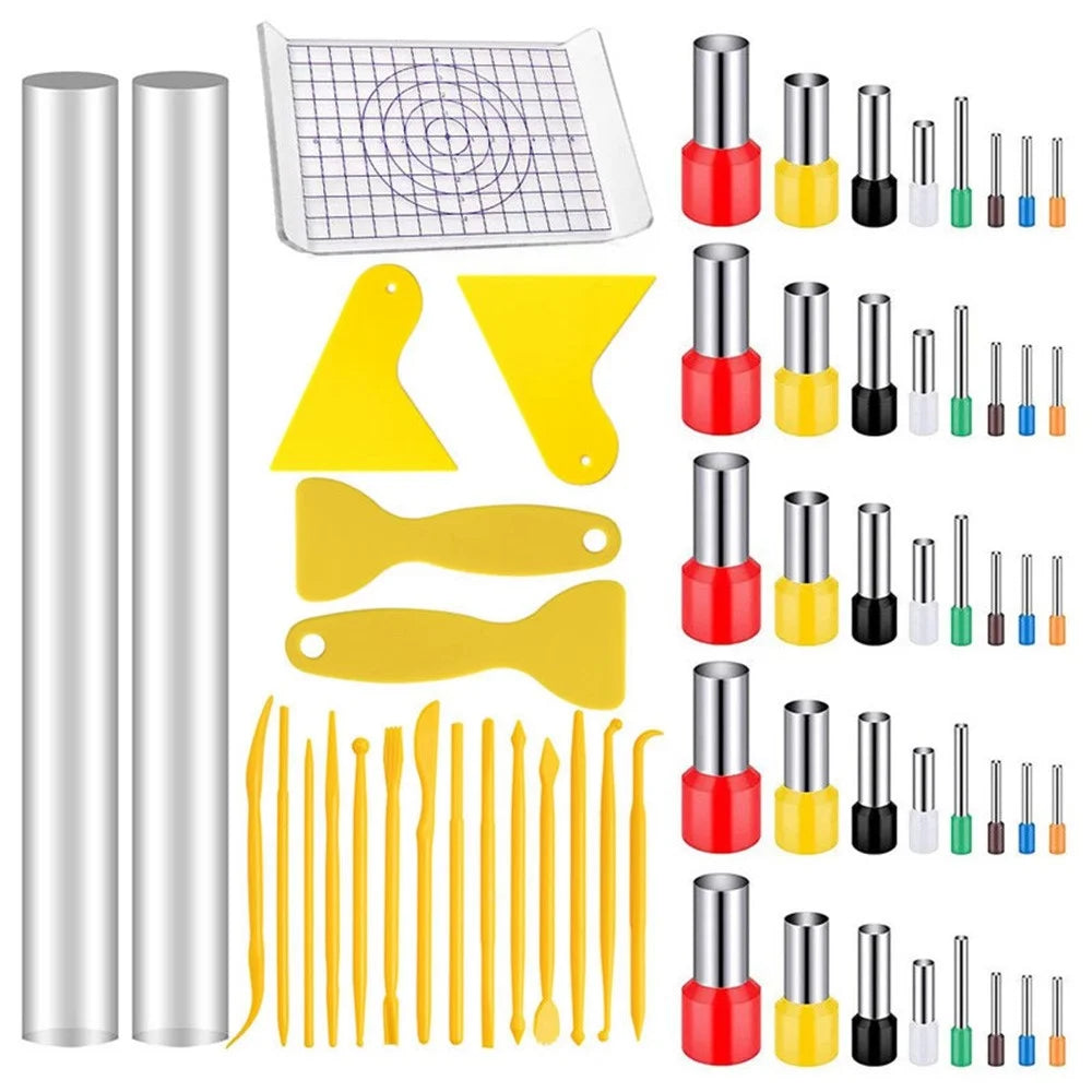 22050361 61Pcs Polymer Clay Cutters Plastic Clay Modeling Tools Kit Round Circle Shape Cutters Mold with Acrylic Clay Roller for Shaping, Sculpting, Pottery Ceramic Crafts - 1