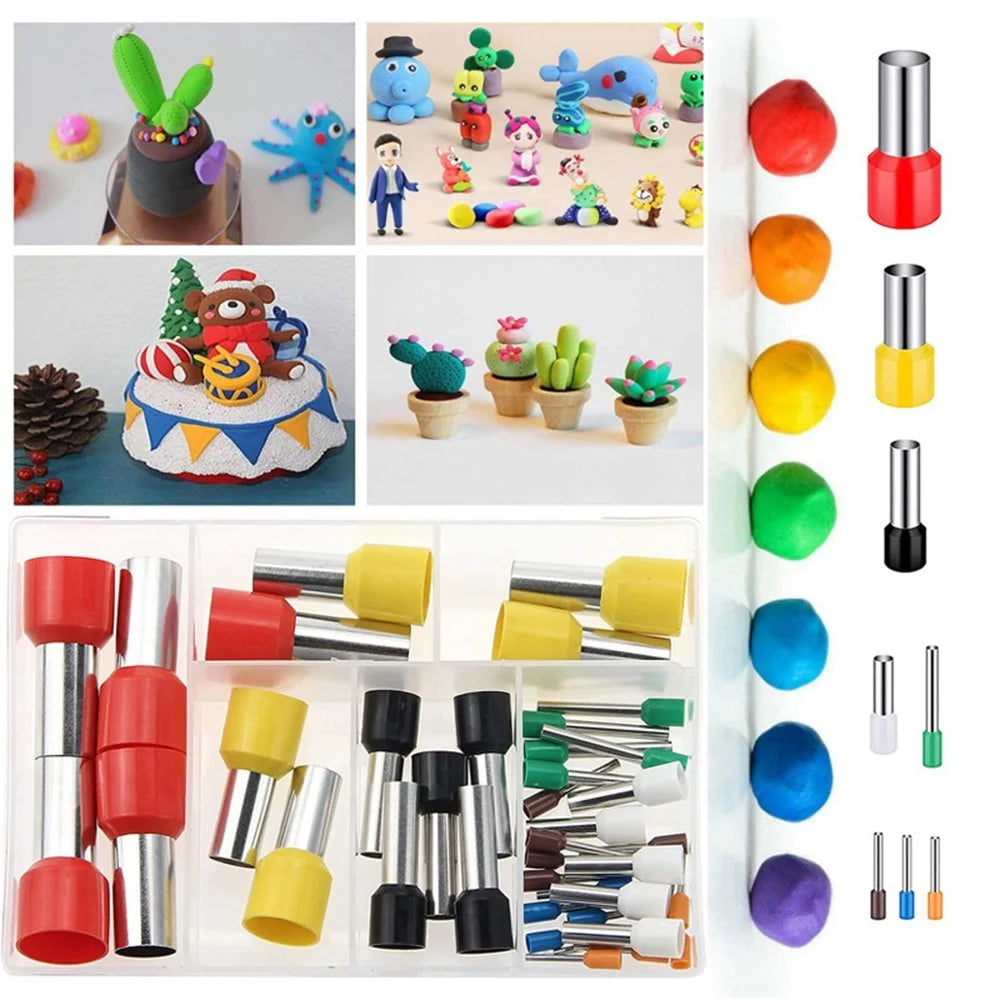 22050361 61Pcs Polymer Clay Cutters Plastic Clay Modeling Tools Kit Round Circle Shape Cutters Mold with Acrylic Clay Roller for Shaping, Sculpting, Pottery Ceramic Crafts - 3