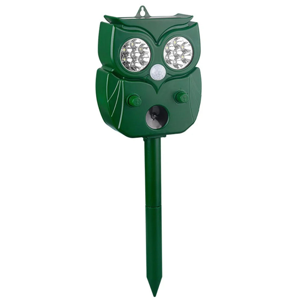 Solar Ultrasonic Animal Repeller 14 Light Beads Cat Dog Repellent Device for Mice - 1