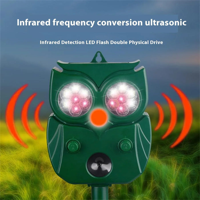 Solar Ultrasonic Animal Repeller 14 Light Beads Cat Dog Repellent Device for Mice - 4