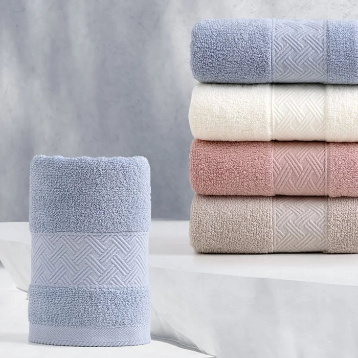 Highly Absorbent Towel Soft Cotton Bath Towel Hand Towel Face Wash Cloth - Blue - 5