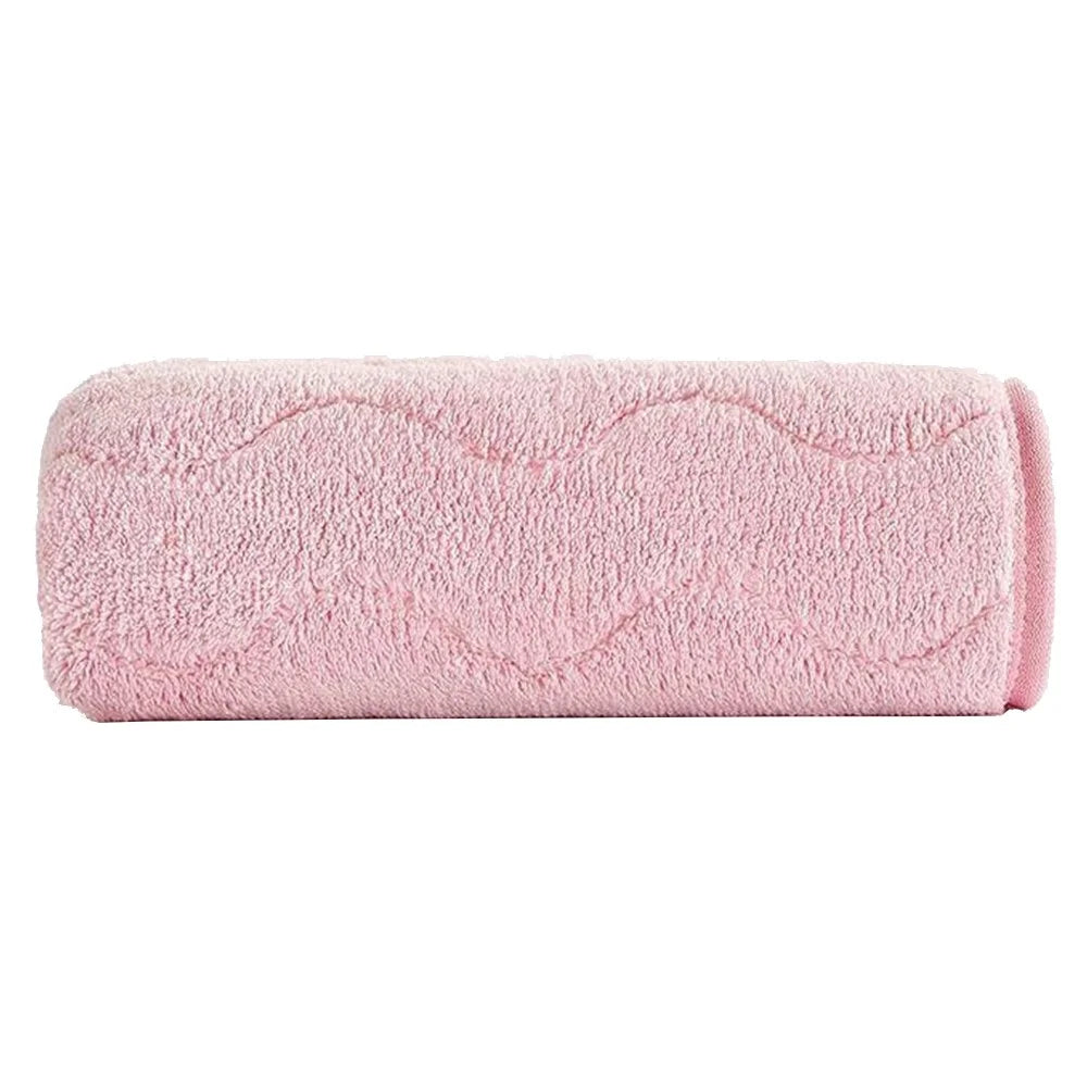 35x75cm Coral Fleece Towel Super Highly Absorbent Bath Towel Quick Dry Lint-Free Hand Towel - Pink - 1
