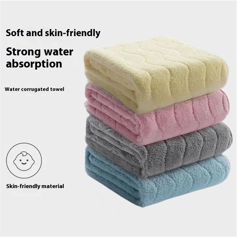 35x75cm Coral Fleece Towel Super Highly Absorbent Bath Towel Quick Dry Lint-Free Hand Towel - Pink - 6