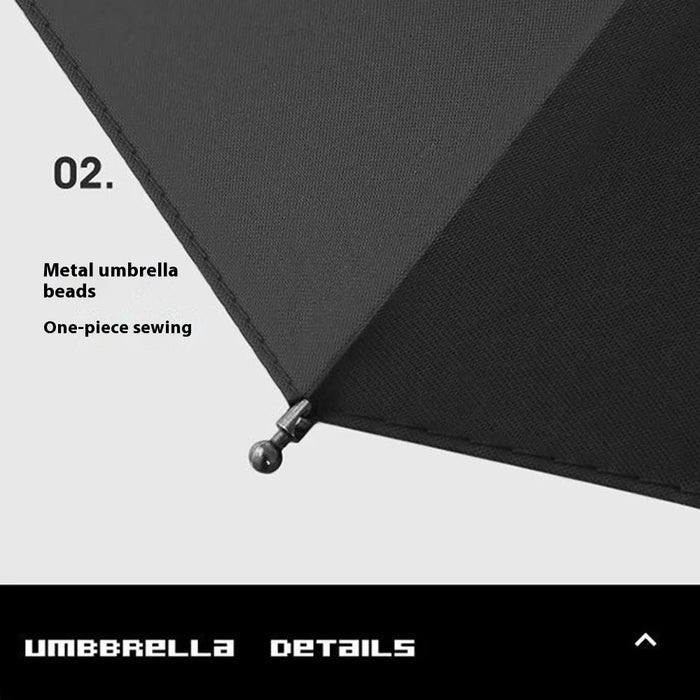 Windproof Large Umbrella 24-Rib Sun and Rain Proof Umbrella for 2 People - Black - 7