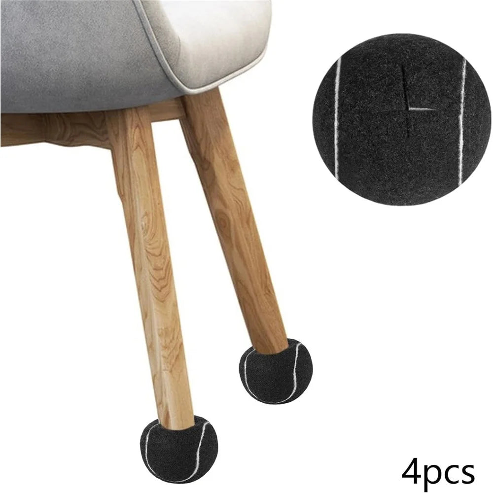 4Pcs Tennis Style Table Chair Foot Cover Cross Opening Anti-Slip Silent Wear-Resistant Stool Foot Pad - Black - 2