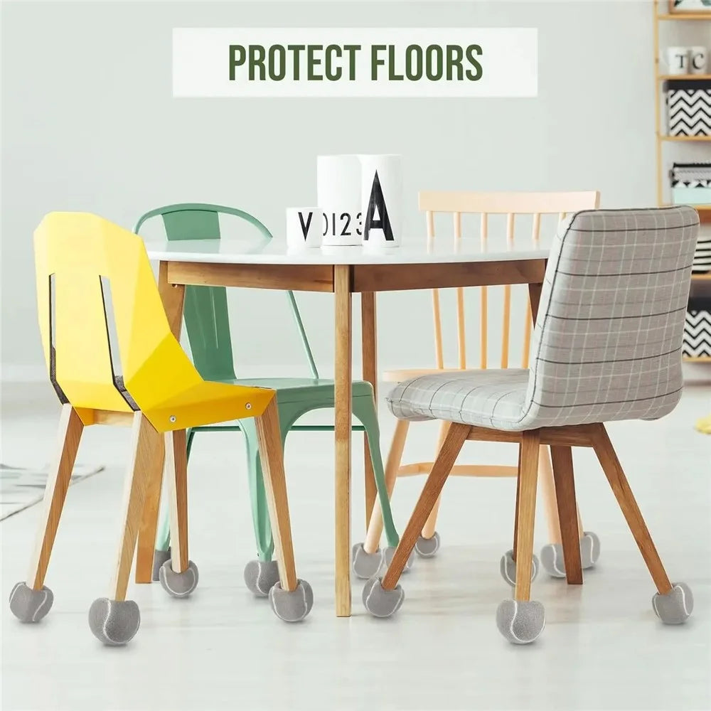 4Pcs Tennis Style Table Chair Foot Cover Cross Opening Anti-Slip Silent Wear-Resistant Stool Foot Pad - Black - 5