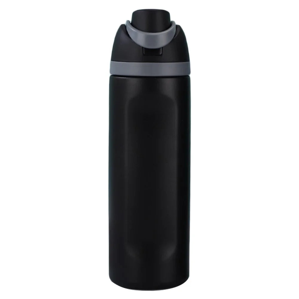 24oz 304 Stainless Steel Water Bottle Portable Thermal Insulation Drinking Cup (BPA-Free, No FDA Certified) - Black - 1