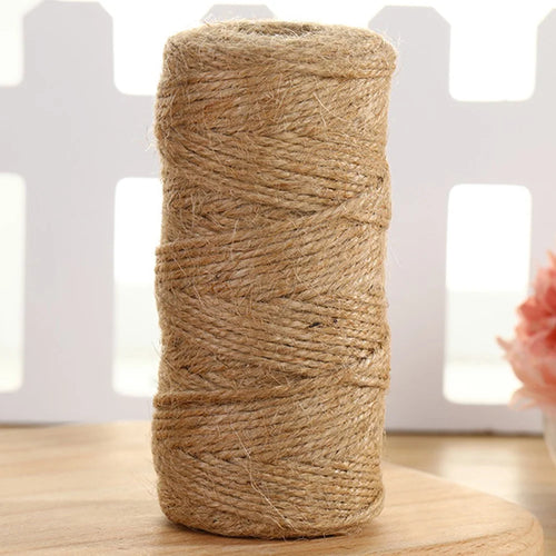 100m Natural Jute String Multi-Purpose DIY Crafts Gift Wrapping Hemp Rope Roll - 1