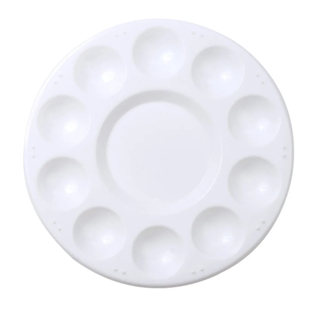 700063 10 Grids Round Painting Palette Artist Children Student Drawing Pigment Color Mixing Tray Palette - 2