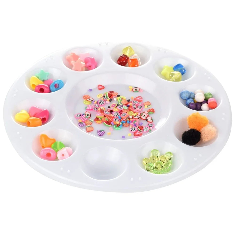 700063 10 Grids Round Painting Palette Artist Children Student Drawing Pigment Color Mixing Tray Palette - 3