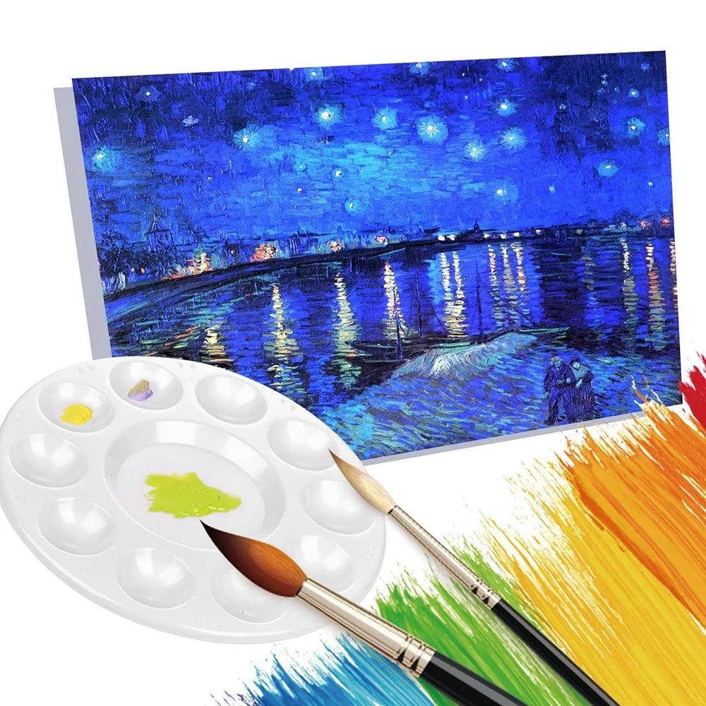700063 10 Grids Round Painting Palette Artist Children Student Drawing Pigment Color Mixing Tray Palette - 7