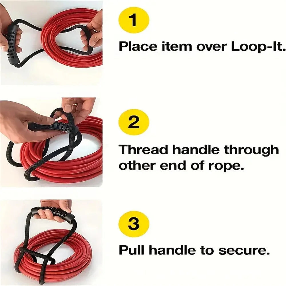 Wire Cable Water Pipe Storage Portable Binding Strap Hose Hanging Storage Nylon Strap with Handle - 4