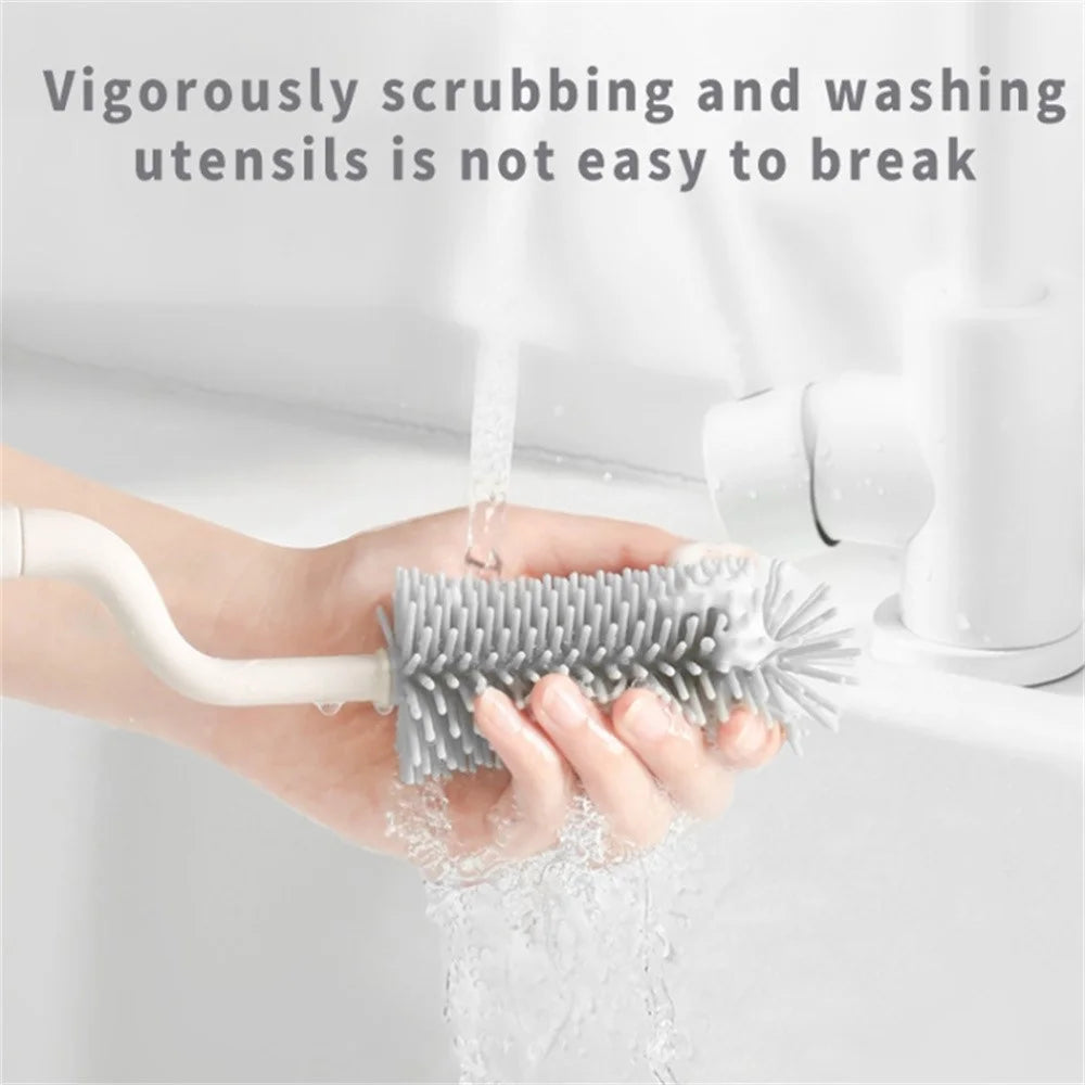 4Pcs Silicone Cleaning Brush Kit Baby Bottle Straw Cleaner Brush (BPA-Free, NO FDA Certification) - Green / Rotating Set - 6