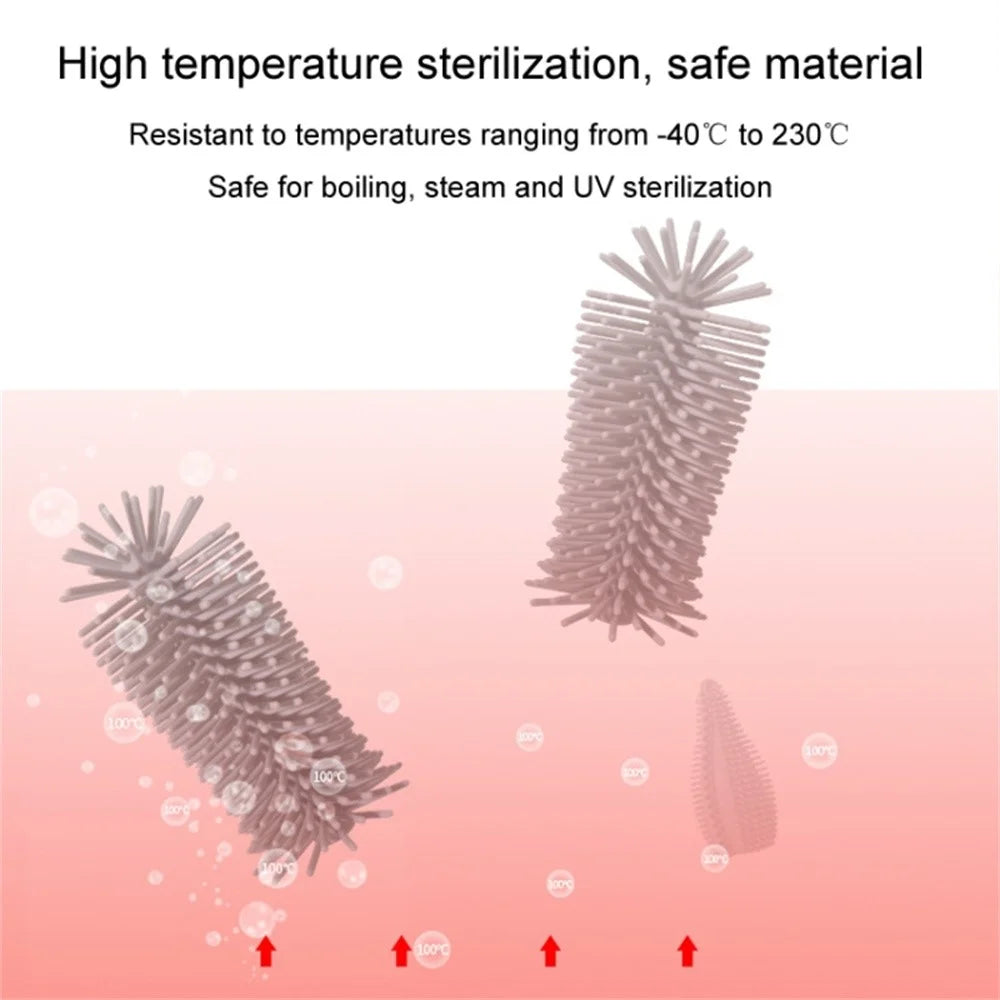 4Pcs Silicone Cleaning Brush Kit Baby Bottle Straw Cleaner Brush (BPA-Free, NO FDA Certification) - Green / Rotating Set - 7