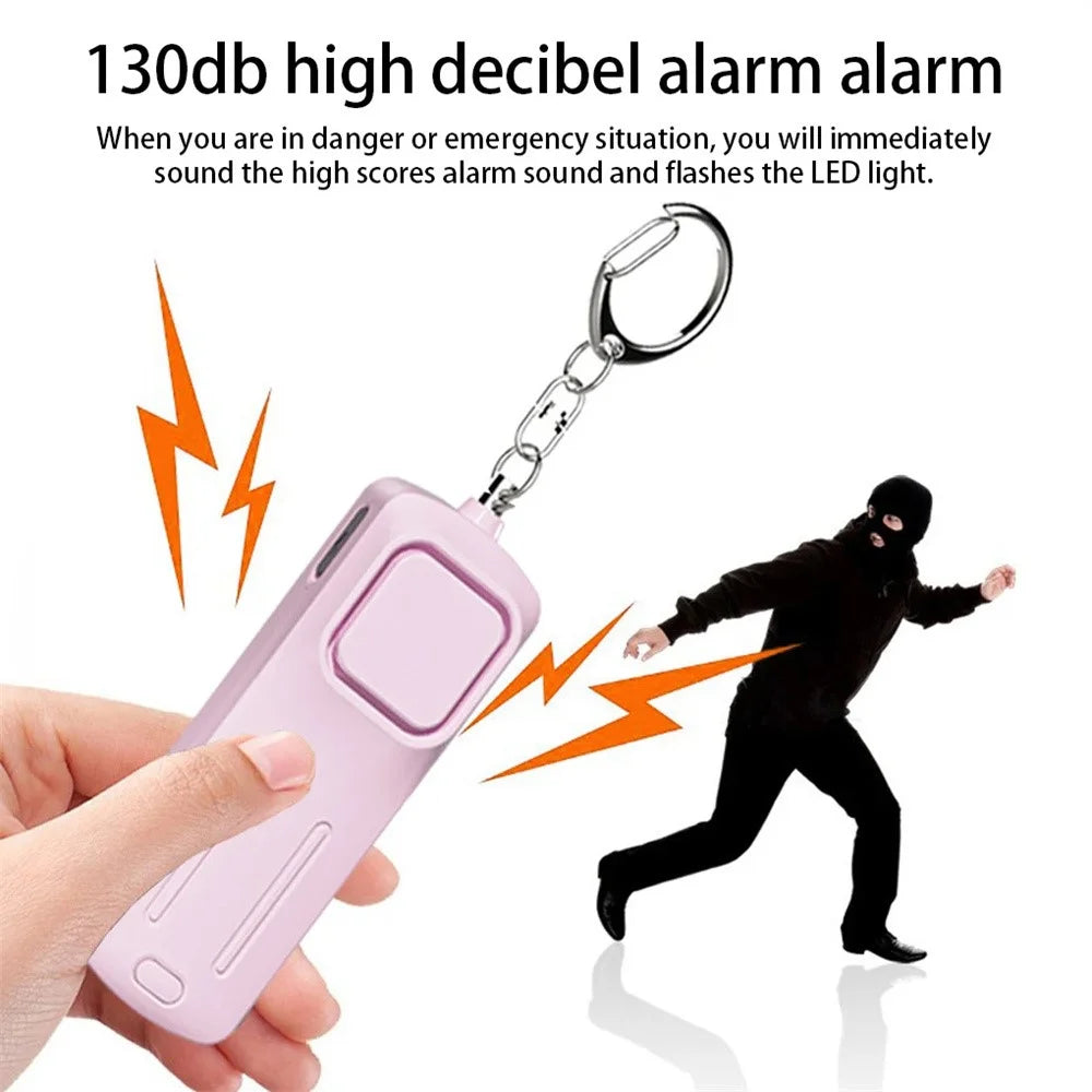 Outdoor Children Emergency Alarm with Light Portable Self-Defense 130dB Loud Alert Hanging Keychain - Pink - 2