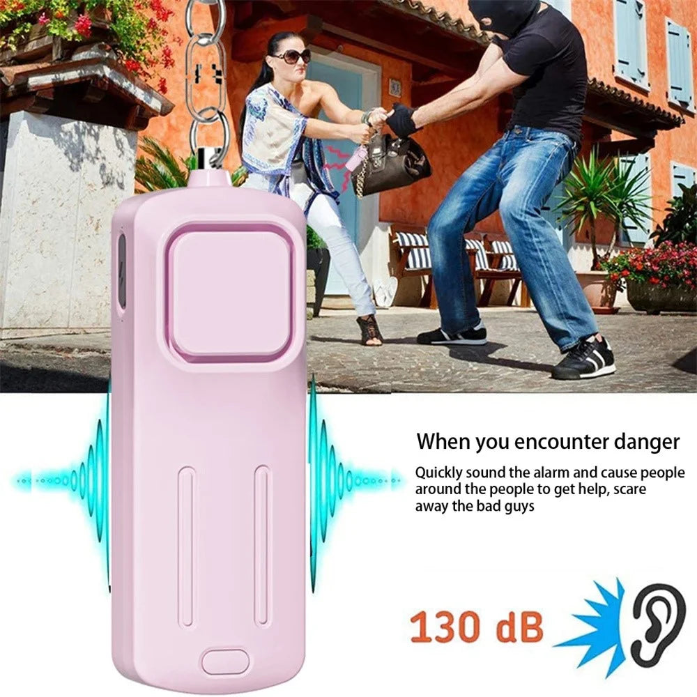 Outdoor Children Emergency Alarm with Light Portable Self-Defense 130dB Loud Alert Hanging Keychain - Pink - 3
