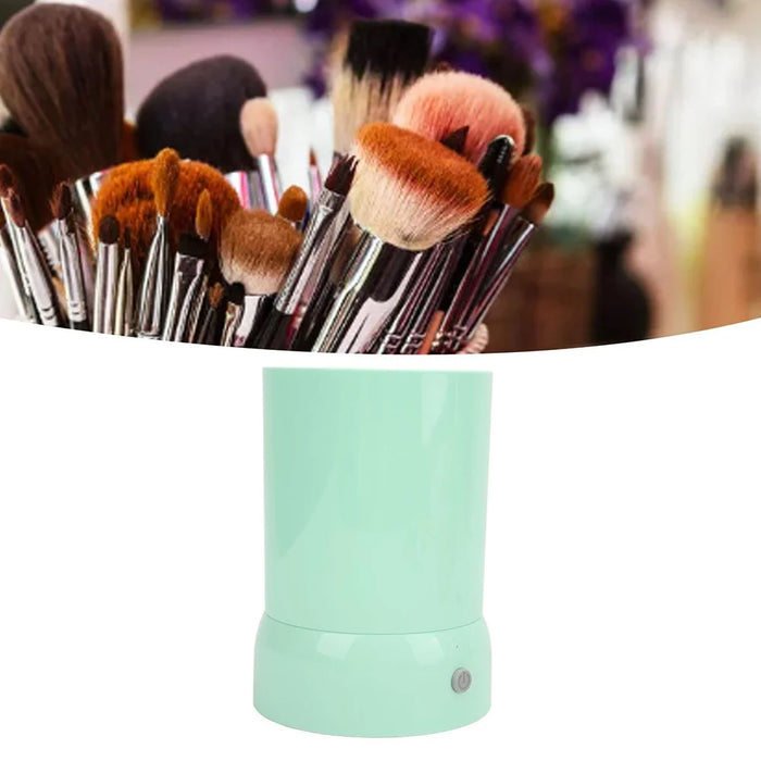Electric Makeup Brush Cleaner Rechargeable Automatic Cosmetics Brushes Sponges Washing Cleaning Tool - Green - 2