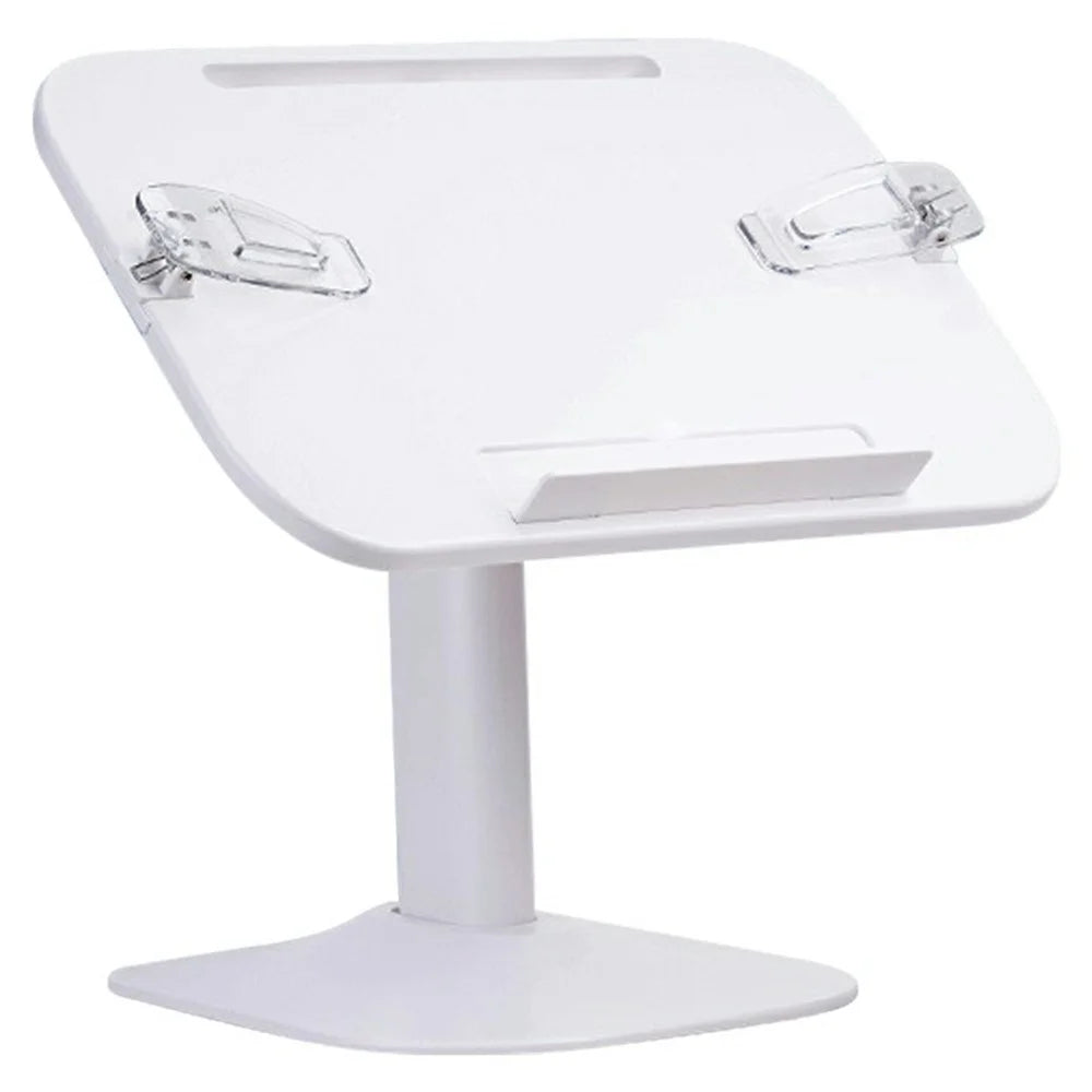 Children Reading Book Stand Multifunctional Telescopic Adjustable Angle Desktop Floor ABS Reading Rack - White - 1