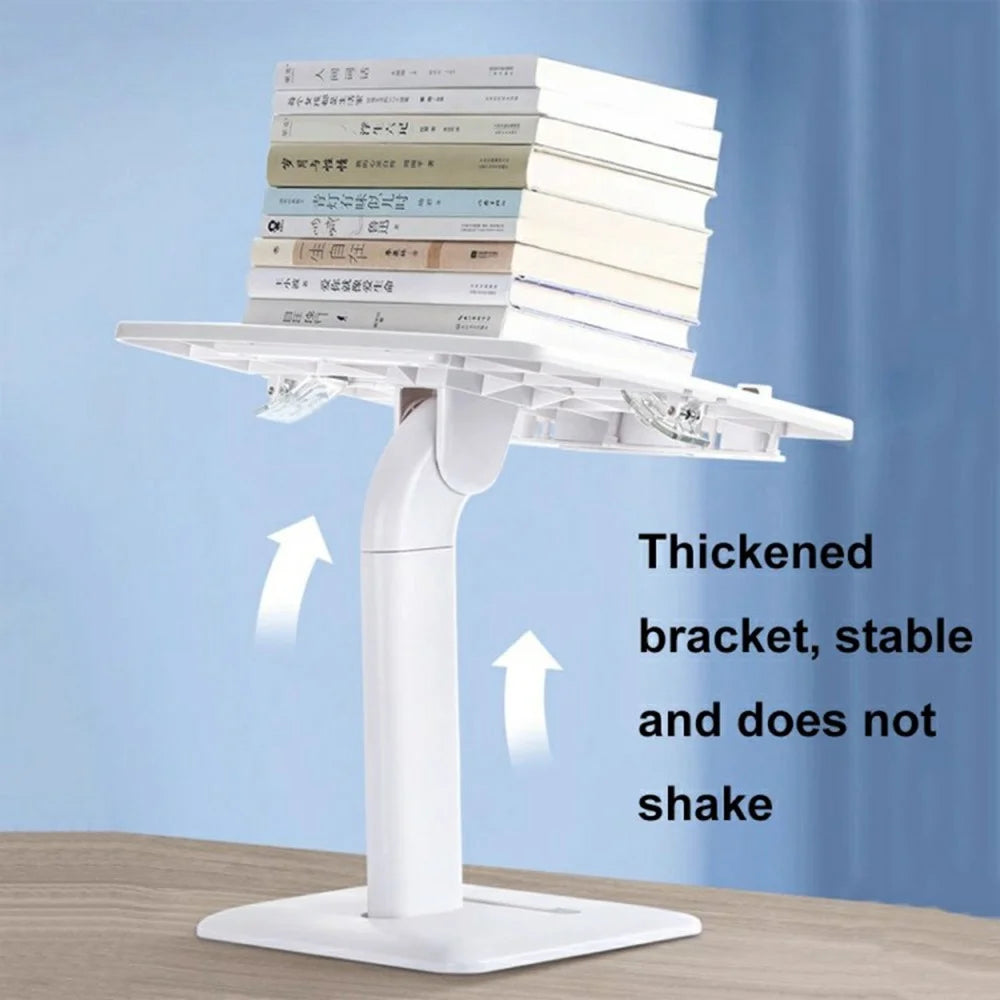 Children Reading Book Stand Multifunctional Telescopic Adjustable Angle Desktop Floor ABS Reading Rack - White - 3